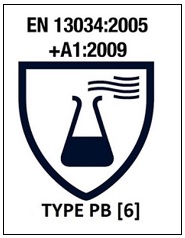 EN 13034 2005 + A1: 2009 Type PB - Protection contre les liquides chimiques