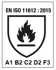EN ISO 11612 : 2015 A1 B2 C2 D2 F3